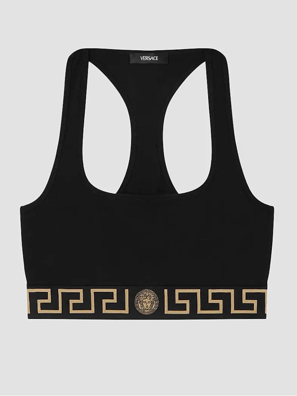 AUTHENTIC ✨ NEW ✨ Versace Black and Gold Racerback Top/Sport Bra